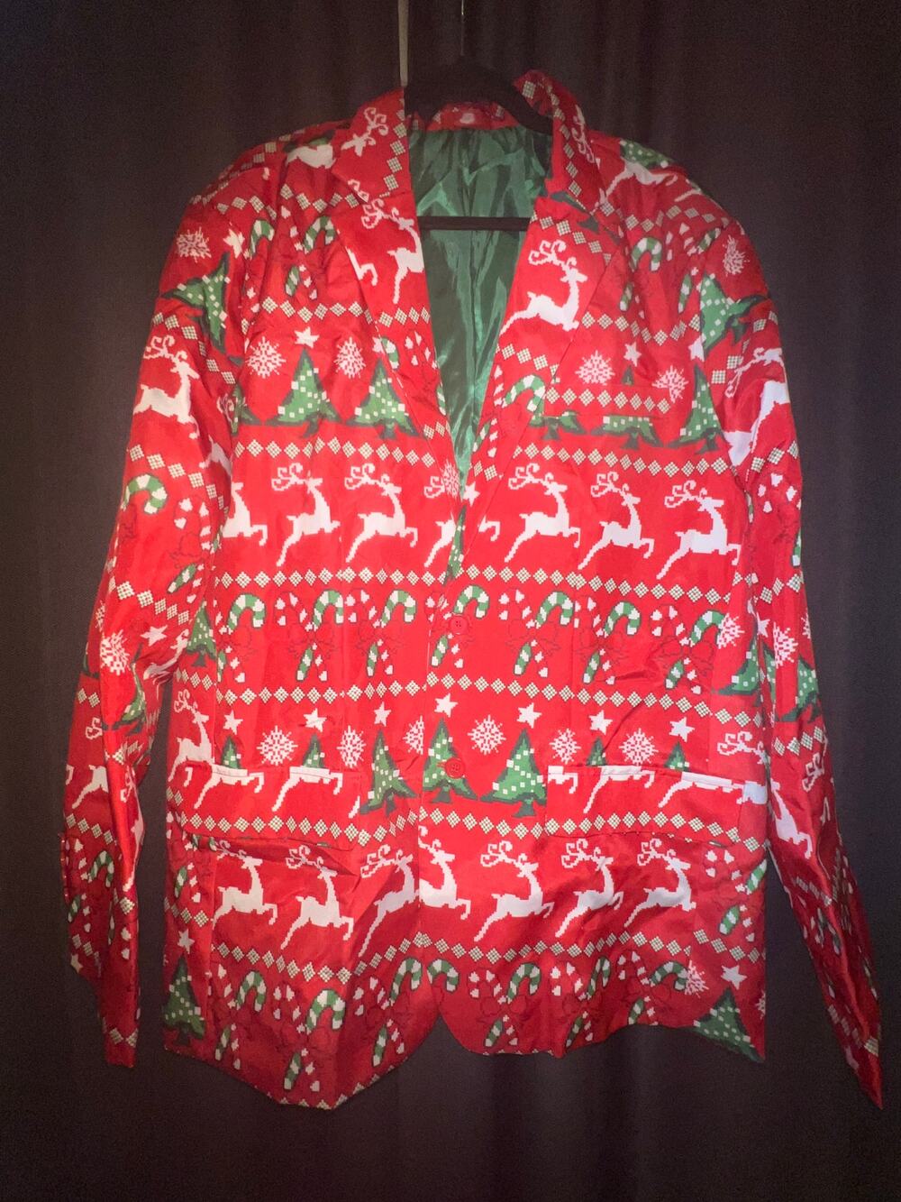 Ugly Christmas Sweater Xmas Size XL Blazer Jacket